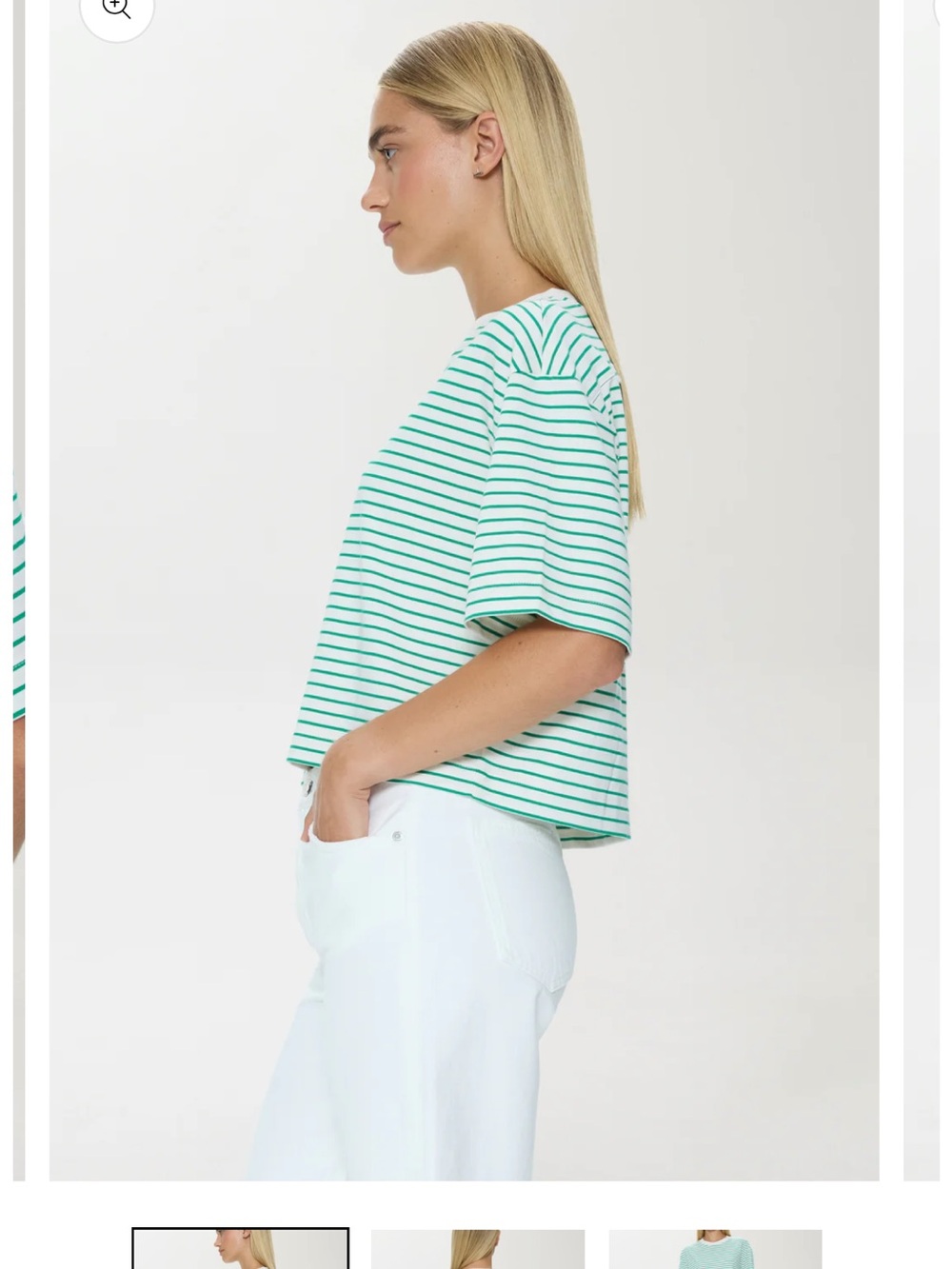 Brand new pistola White and Green Striped Tee - Picture 4 of 6